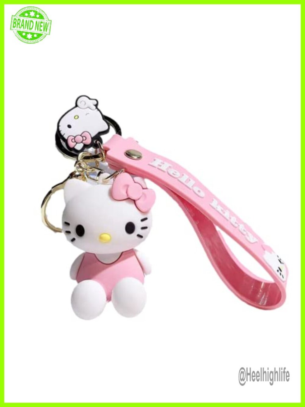 Kawaii Kitty Silicone Keychain Cute Cat Charm Bag Accessory Purse Clip for